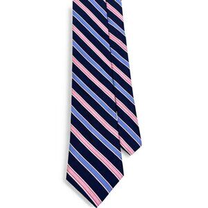 Nautica Silk Tie Striped Repp Pink Blue Vintage 90's